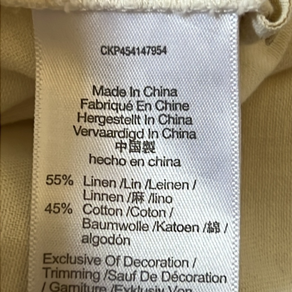 Madewell Linen Blend Embroidered-Sleeve Popover Midi Dress Size Small - Picture 9 of 9